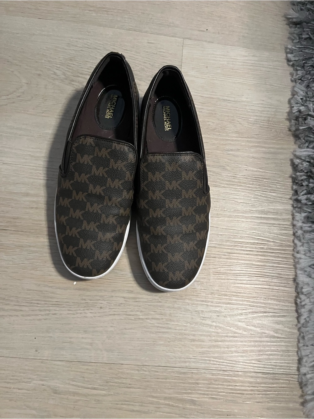 Michael Kors Women’s Brown MK Logo Slip-On Loafers